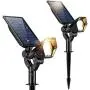 RUNACC Solar Landscape Spotlights Outdoor 2 Pack IP67 Waterproof 180° Adjustable Solar Powered Wall Lights 2-in-1 LED Wireless Outdoor Solar Lights for Tree Garden Pool Patio Warm White RUNACC Solar Landscape Spotlights Outdoor 2 Pack IP67 Waterproof 180° Adjustable Solar Powered Wall Lights 2-in-1 LED Wireless Outdoor Solar Lights for Tree Garden Pool Patio Warm White