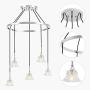 BONLICHT Modern Crystal Glass Chandelier 5 Light Kitchen Island Pendant Lighting Chrome Chandelier Linear Light Fixture Hanging Pendant lamp Contemporary Flush Mount Ceiling Light for Dining Room