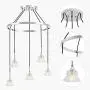 BONLICHT Modern Crystal Glass Chandelier 5 Light Kitchen Island Pendant Lighting Chrome Chandelier Linear Light Fixture Hanging Pendant lamp Contemporary Flush Mount Ceiling Light for Dining Room