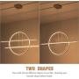 Royal Pearl Modern LED Pendant Lighting Dimmable Ring and Linears Chandelier Ceiling Lights with Adjustable Cord Hanging Light for Bedroom Dining Room Office Kitchen Silver