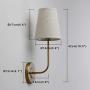 Pathson Vintage Wall Sconce, 1-Light Wall Light with Linen Fabric Lamp Shade, Industrial Wall Mounted Fixture for Bedroom Living Room, Antique Brass Finish 2-Pack (Antique)