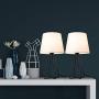 Modern White Table Lamps Set of 2, Minimalist White Fabric Shade Metal Base Bedside Desk Table Lamp Nightstand for Bedroom Living Room Kids Room