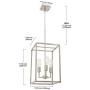 3 Light VINLUZ Classic Indoor Chandelier Brushed Nickel Finish Foyer Lantern Pendant Lighting for Hallway Kitchen Dining Room