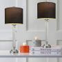 OYEARS Crystal Table Lamp Set of 2 for Living Room Bedroom 27.75“ Modern Buffet Table Lamps for Dining Room with Fabric Drum Shade Black