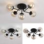 5-Light Semi Flush Mount Ceiling Light Fixture,Modern Glass Pendant Lighting,Black Chandelier for Kitchen Hallway Entryway Island Bedroom Living Room 5-Light Semi Flush Mount Ceiling Light Fixture,Modern Glass Pendant Lighting,Black Chandelier for Kitchen Hallway Entryway Island Bedroom Living Room