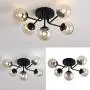 5-Light Semi Flush Mount Ceiling Light Fixture,Modern Glass Pendant Lighting,Black Chandelier for Kitchen Hallway Entryway Island Bedroom Living Room