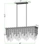 Q&S Rectangle Crystal Chandelier Lighti Fixture, Modern Chrome 6 Lights Chandeliers Ceiling Light Fixture for Dinning Room, Living Room,Kitchen Island, Hotel Lobby,Chrome