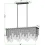 Q&S Rectangle Crystal Chandelier Lighti Fixture, Modern Chrome 6 Lights Chandeliers Ceiling Light Fixture for Dinning Room, Living Room,Kitchen Island, Hotel Lobby,Chrome