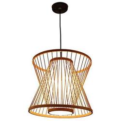 Bamboo Wicker Rattan Lantern Pendant Light Rustic Ceiling Lamp Dining Room Hanging Lighting Fixtures Creative Chandelier Bird Nest Lampshade for Living Room Kitchen Island Restaurant Cafe Bar (Type 3)