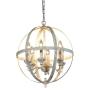 HUITICO Orb Chandelier Oil Rubbed Metal Finish Retro White, 6-Light Globe Chandeliers Dining Room Kitchen Foyer Lighting Fixtures Hanging Farmhouse