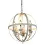 HUITICO Orb Chandelier Oil Rubbed Metal Finish Retro White, 6-Light Globe Chandeliers Dining Room Kitchen Foyer Lighting Fixtures Hanging Farmhouse