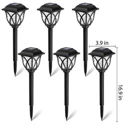 GIGALUMI Solar Pathway Lights Outdoor, 6 Pack LED Solar Landscape Lights, Waterproof Solar Powered Pathway Lights for Yard, Patio, Landscape, Walkway (Warm White)