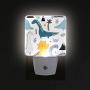 Cute Dino Scandinavian Style for Toddler Bedroom Nightlight,Auto Dusk to Dawn Sensor Nightlight,Plug-in Wall Light for Bedroom,Bathroom,Nursery,Kitchen,Hallway,Stairs,Energy Efficient,Pack of 2