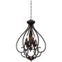 Dunnell Bronze Foyer Pendant Chandelier 18 3/4'' Wide Rustic Farmhouse Open Scroll 4-Light Fixture for Dining Room House Kitchen Island Entryway Bedroom Living Room - Franklin Iron Works