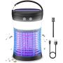[3 in 1] Bug Zapper & Insect Fly Pest Attractant Trap & LED Camping Lantern, IP44 Waterproof, USB/Solar-Rechargeable, 9-H Battery Life, Insect Fly Traps, Mosquito Zappers, Mosquito Killer for Outdoor
