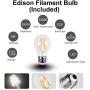 FUDESY 2-Pack Motion Sensor Exterior Light Fixture,Plastic Front Porch Light with 8W Edison Filament Bulbs,Waterproof Outdoor Lanterns for Garage,Yard,Patio,FDS616EPIRB2