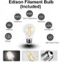 FUDESY Outdoor Post Light Pole Lantern Lighting Fixture with E26 Socket 3000K LED Edison Filament Bulb Included (Corded-Electric), Anti Corrosion Plastic Materials, Black, FDS2543B1