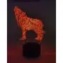 3D Illusion Lamp LED Night Light for Living Bed Room Decoration Desk Table Lamp Light for Party Supplies Birthday Gift 16 Changing Colors with Remote Control USB Power (Wolf)
