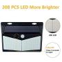 Solar Security Lights Outdoor208 LED,270° Wide Angle Lighting Solar Motion Sensor Lights Outdoor,IP65 Waterproof Wireless Solar Flood Lights with 3 lighting Modes,for Garden Fence Patio Garage(2 pack)