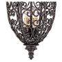 French Scroll Rubbed Bronze Pendant Chandelier 15 1/4'' Wide Rustic Country Iron 3-Light Fixture for Dining Room House Foyer Kitchen Island Entryway Bedroom Living Room - Franklin Iron Works