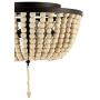 JONATHAN Y JYL9019B Allison 15'' Wood Beaded/Metal LED Flush Mount, Contemporary, Transitional, for Bedroom, Livingroom, Office, Black