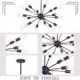 VINLUZ Sputnik Chandelier Oil Rubbed Bronze 18 Light Modern Pendant Lighting Rustic Dining Room Ceiling Light Fixtures UL Listed VINLUZ Sputnik Chandelier Oil Rubbed Bronze 18 Light Modern Pendant Lighting Rustic Dining Room Ceiling Light Fixtures UL Listed