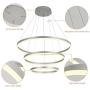 LED Pendant Chandelier for Living Room Dining Room, 3000k, Silver, by ROYAL PEARL