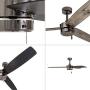 Prominence Home 51024 Indoor/Outdoor Journal Ceiling Fan, 52'', Gun Metal