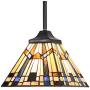 Capulina Tiffany Style Kitchen Lighting, 1-Light Stained Glass Lighting Fixtures, 8.3 inch Wide Lampshade Mini Pendant Light, Mission Style Kitchen Island Lighting, Tiffany Hanging Pendant Light