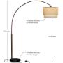 Brightech Mason - Arc Floor Lamp with Unique Hanging Drum Shade for Living Room Matches Your Decor - Arching Over The Couch from Behind, This Standing Pole Light Gets Compliments - Bronze