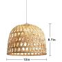 SkyTalent Woven Bamboo Pendant Light, Natural Simple Hand Weaved Pendant Light, Creative Farmhouse Hanging lamp Rattan Chandelier Pendant Ligh for Dining Room Bedroom