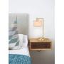 XiNBEi Lighting Table Lamp USB Desk Lamp with Fabric Shade, Modern Bedside Iron Lamp Satin Brass Finish for Bedroom Living Room & Office XB-TL1230-SB