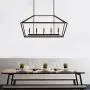 MOTINI 5-Light Kitchen Island Lantern Pendant Linear Chandelier Black Rod Hanging Light 40''x 12''x18.5''