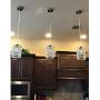 TFCFL 2 Pack Crystal Pendant Light, Modern Adjustable Metal Ceiling Hanging Light Fixture with Long Cord Chrome Finish for Kitchen Dining Room Bedroom