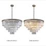 MEELIGHTING Nickel Modern Crystal Chandelier Lights Pendant Ceiling Light Vintage Contemporary Chandeliers Lighting Fixture Big (5-Tier 16Lights) for Dining Living Room Kitchen Island Bedroom W32''