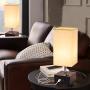 USB Table Lamp, Dreamholder Bedside Desk Lamp with 3 USB Charging Ports, Black Base Nightstand Lamp with Cream Fabric Shade, Perfect Lamps for Bedroom, Living Room, Office (Pack of 2)
