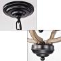 ACLand Farmhouse Chandelier, 4-Light Rustic Pendant Light Fixture Matte Black and Wood Texture Finish Industrial Metal Ceiling Hanging Lighting for Indoor Foyer Kitchen Island Dining Living Room