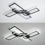FangYanMei Modern Ceiling lamp,dimmable 108W Modern LED Chandelier Flush Mount,4 Squares Acrylic Ceiling Lamp Fixture for Bedroom Dining Study Room,Black