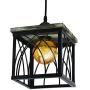 J JACKCUBE DESIGN Farmhouse Wooden Metal Pendant Lighting Hanging Ceiling Lamp Square Black Industrial Geometric Hanging Cage Light Fixture for Kitchen Island, Dining Room, Entryway - MK630A