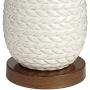 Kingston Mid Century Modern Table Lamp White Ceramic Taupe Drum Shade for Living Room Bedroom Bedside Nightstand Office Family - Possini Euro Design