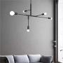 BOKT Mid Century 5 Light Adjustable Chandelier Pendant Black Sputnik Chandelier Rustic Ceiling Light Flush Mount for Kitchen Dining Room Hallway Foyer with G80 LED Bulbs… (Black)