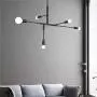 BOKT Mid Century 5 Light Adjustable Chandelier Pendant Black Sputnik Chandelier Rustic Ceiling Light Flush Mount for Kitchen Dining Room Hallway Foyer with G80 LED Bulbs… (Black)
