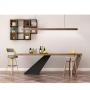 Uniklook Nordic LED Wood Pendant Light Lighting Wooden Long Bar LED Lamp Celling Neutral, White Warm Light - Office Kitchen Island Dining Room Table Bar Loft Suspension Lighting (Black Walnut D)