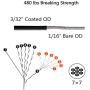 String Lights Hanging Kit,Globe String Lights Suspension Kit,Outdoor Light Guide Wire,Includ 164 FT Nylon-Coated Stainless Steel Wire Rope Cable,Turnbuckle and Hooks,Enough Accessories,Use Manual