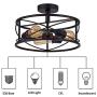 3 Light Industrial Semi Flush Mount Ceiling Lamp,E26 Holder 14 Inch Cage Rustic Pendant Lighting Lamp Fixture Farmhouse Style Close to Ceiling Light ETL Listed for Garage Foyer Porch Hallway Entryway