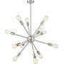 Harriet Sputnik Chandelier 12-Light Brushed Nickel, Starburst Modern Pendant Lighting, Industrial Vintage Ceiling Light Fixture, HPL01BN-12