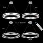 AKEELIGHTING Modern LED Ring Chandelier Dimmable Pendant Lighting Adjustable Contemporary Ceiling Light Fixture with Remote Control for Kitchen Foyer Dining Room Chrome