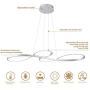 SUNMOO Modern LED Chandelier Dining Room Pendant Light Dimmable Creative Chandelier Remote Control Color/Brightness 3000-6000K Adjustable Hanging Lamp for Bedroom Living Room Kitchen 60W (Silver)