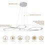 SUNMOO Modern LED Chandelier Dining Room Pendant Light Dimmable Creative Chandelier Remote Control Color/Brightness 3000-6000K Adjustable Hanging Lamp for Bedroom Living Room Kitchen 60W (Silver)