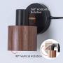 TeHenoo Plug in Wall Lamp Wooden Wall Sconce, Black Wall Light with Cord Rotatable Wall Light Fixture for Bedroom Living Room Bedside Lamp TeHenoo Plug in Wall Lamp Wooden Wall Sconce, Black Wall Light with Cord Rotatable Wall Light Fixture for Bedroom Living Room Bedside Lamp